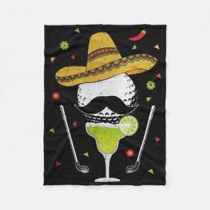 Cinco De Mayo Golf Byl mit Sombrero und Margarita Fleecedecke