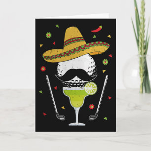 Cinco De Mayo Golf Byl mit Sombrero und Margarita Karte