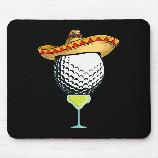 Cinco De Mayo Golf Byll Mit Sombrero Und Margarit Mousepad (Vorne)