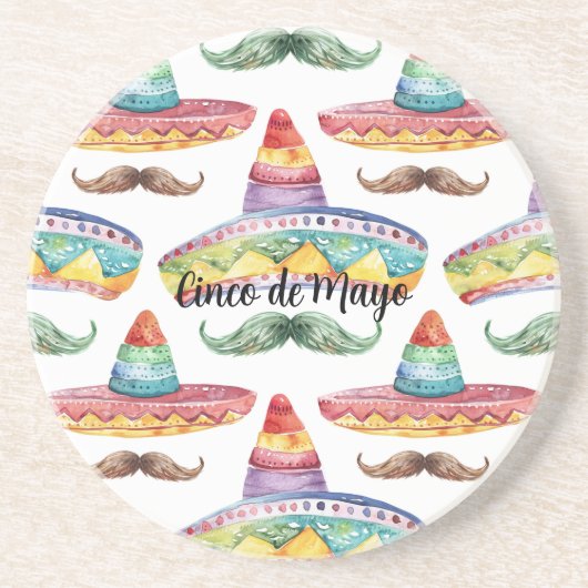 Cinco de Mayo Grüne Braune Schnurrbärte Getränkeuntersetzer (Vorne)