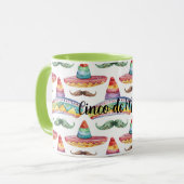 Cinco de Mayo Grüne Braune Schnurrbärte Tasse (Vorderseite Links)