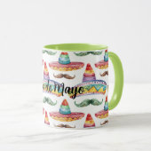 Cinco de Mayo Grüne Braune Schnurrbärte Tasse (VorderseiteRechts)