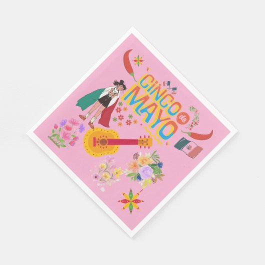 Cinco De Mayo hellrosa Serviette (Ecke)