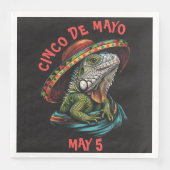 Cinco de Mayo Iguana Wearing Sombrero & Serape Serviette (Vorderseite)