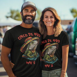 Cinco de Mayo Iguana Wearing Sombrero & Serape T-Shirt