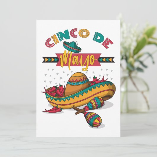 Cinco De Mayo Illustration, 1/2 Einladung (Stehend Vorderseite)