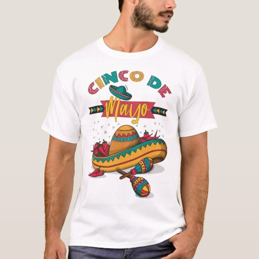 Cinco De Mayo Illustration, 1/2 T-Shirt (Vorderseite)
