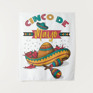 Cinco De Mayo Illustration, 1/2 Wandteppich