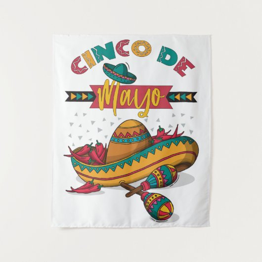 Cinco De Mayo Illustration, 1/2 Wandteppich (Vorderseite)