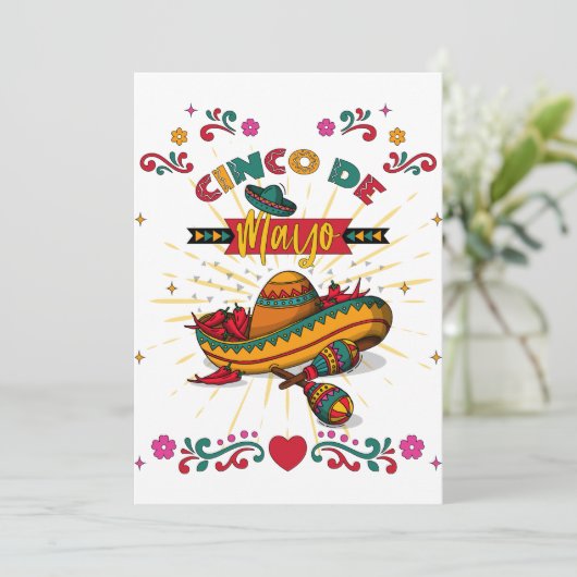 Cinco De Mayo Illustration, 2/2 Einladung (Stehend Vorderseite)