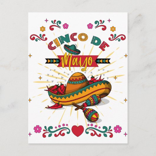 Cinco De Mayo Illustration, 2/2 Postkarte (Vorderseite)