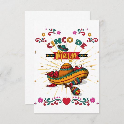 Cinco De Mayo Illustration, 2/2 RSVP Karte (Vorne/Hinten)