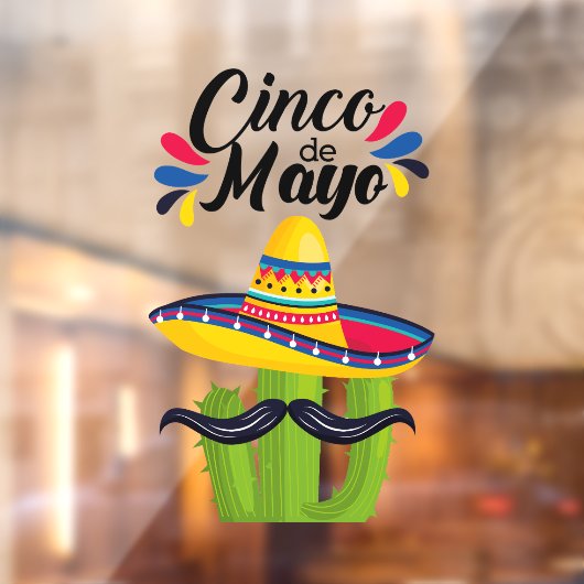 Cinco de Mayo Kaktus Fensteraufkleber (Blatt 2)