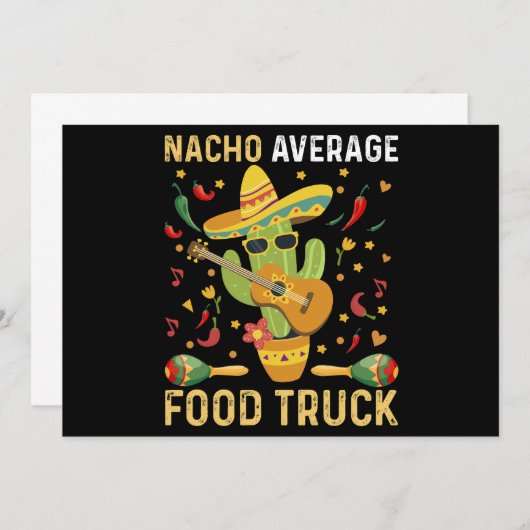 Cinco De Mayo Koch Nacho Average Food Truck Einladung (Vorne/Hinten)