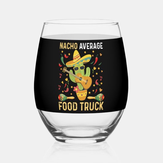 Cinco De Mayo Koch Nacho Average Food Truck Weinglas Ohne Stiel (Vorderseite)