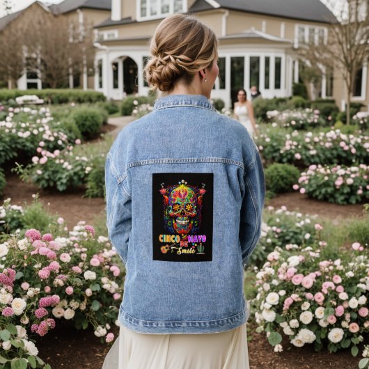Cinco De Mayo Lächeln Jeansjacke (Hochzeit Rückseite)