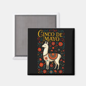 Cinco de mayo - Lama-Party-Feierkunst Magnet (Vorderseite/Rückseite)