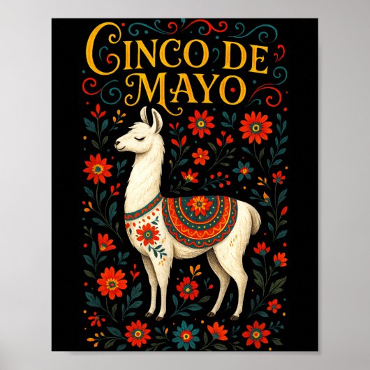 Cinco de Mayo - Lama-Party-Feierkunst  Poster (Vorne)