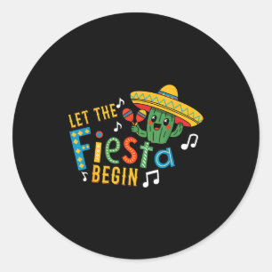 Cinco de Mayo, lass die Party beginnen, lustiger m Runder Aufkleber