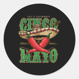 Cinco de Mayo Lasse Feiern mit heißem Chili Runder Aufkleber
