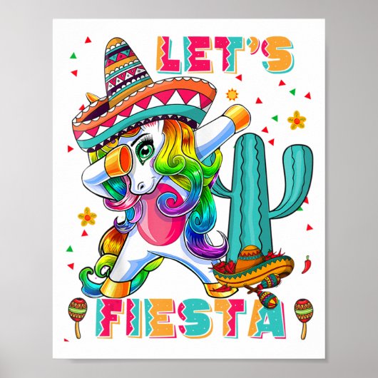 Cinco De Mayo Lasse Fiesta Mexican Cactus Unicorn  Poster (Vorne)