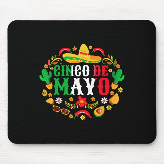Cinco De Mayo Lasst Fiesta Squad 5 De Mayo Mexikan Mousepad (Vorne)