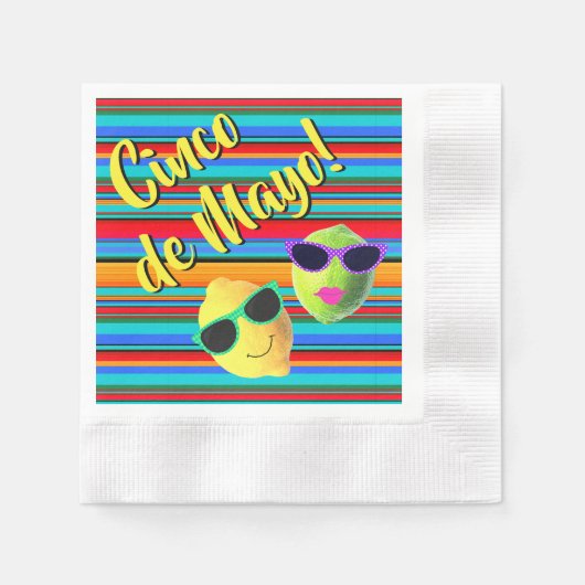 Cinco de Mayo Lemon Lime Paper Napkin Serviette (Vorderseite)