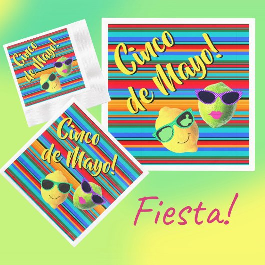 Cinco de Mayo Lemon Lime Paper Napkin Serviette