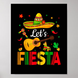 Cinco De Mayo Let's Fiesta Mexican Party Guitar Poster