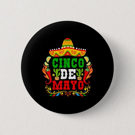 Cinco de Mayo Lets Fiesta Squad 5 Button (Vorderseite)