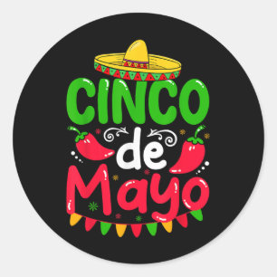 Cinco de Mayo Lets Fiesta Squad 5 Runder Aufkleber
