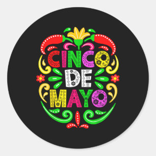 Cinco de Mayo Lets Fiesta Squad 5 Runder Aufkleber