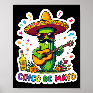 Cinco de Mayo lustige mexikanische Kaktus Sonnenbr Poster