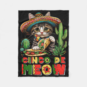 Cinco De Mayo Lustige Mexikanische Katze Sombrero Fleecedecke
