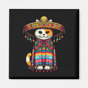 Cinco De Mayo Lustige Mexikanische Katze Sombrero Magnet