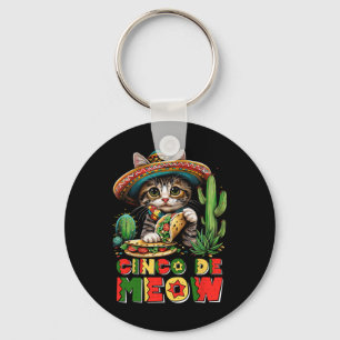 Cinco De Mayo Lustige Mexikanische Katze Sombrero Schlüsselanhänger