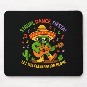 Cinco de Mayo lustiger Kaktus Sombrero Gitarre Tan Mousepad