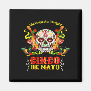 Cinco de Mayo lustiger Totenkopf-Feiertagsparty-Hu Magnet