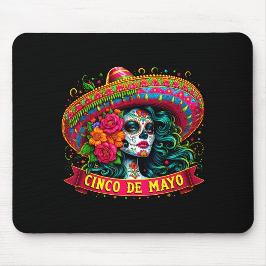 Cinco De Mayo Mädchen Mexikanische Fiesta 5 De May Mousepad (Vorne)