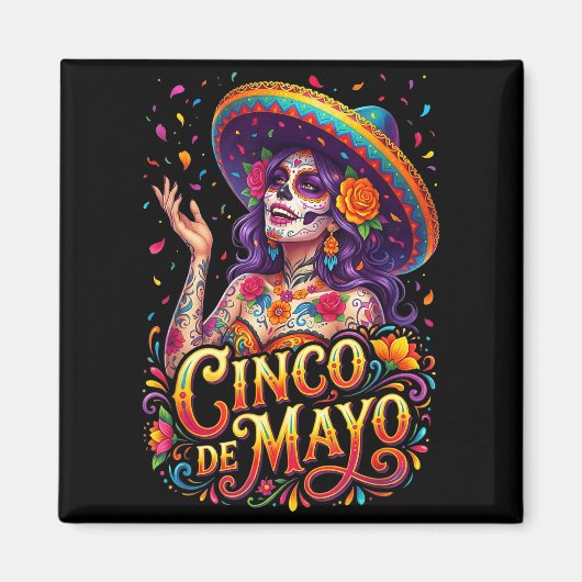 Cinco de mayo Mädchen mexikanische Fiesta 5. Mai C Magnet (Vorne)