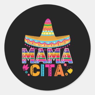 Cinco De Mayo Mamacita Blumen Mama Cita Mexikanisc Runder Aufkleber
