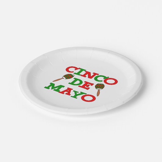 Cinco De Mayo Maracas Pappteller (Schrägansicht)