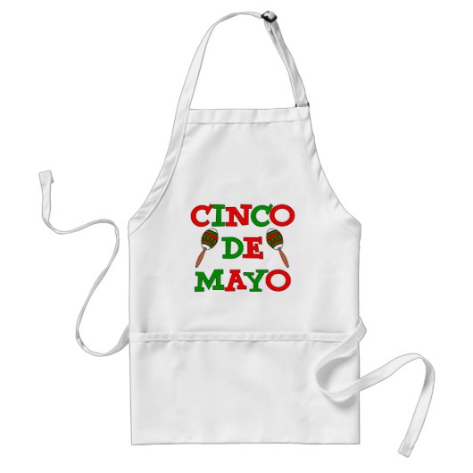 Cinco De Mayo Maracas Red Green Letters Schürze (Vorne)