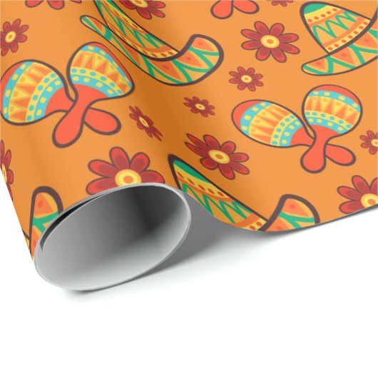Cinco de Mayo Maracas' Sombreros Geschenkpapier (Rolleneckpunkt)