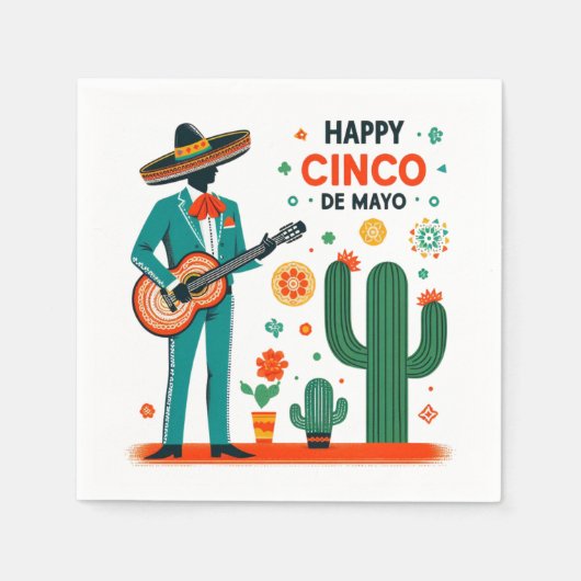 Cinco de mayo mariachi - mexikanischer Stolz Serviette (Vorderseite)