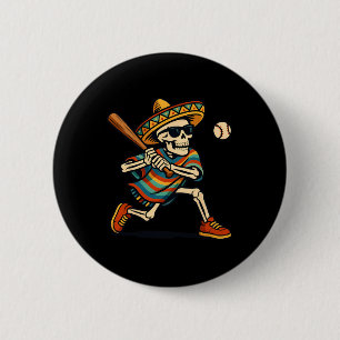 Cinco De Mayo Mariachi Skeleton Bysebyll Mexican S Button