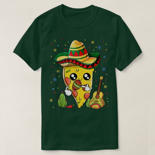 Cinco De Mayo Meican Pizza Slice Funny Pizza Liebe T-Shirt (Design vorne)