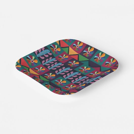 Cinco De Mayo Mexican Art Pattern Party Pappteller (Gewinkelt)