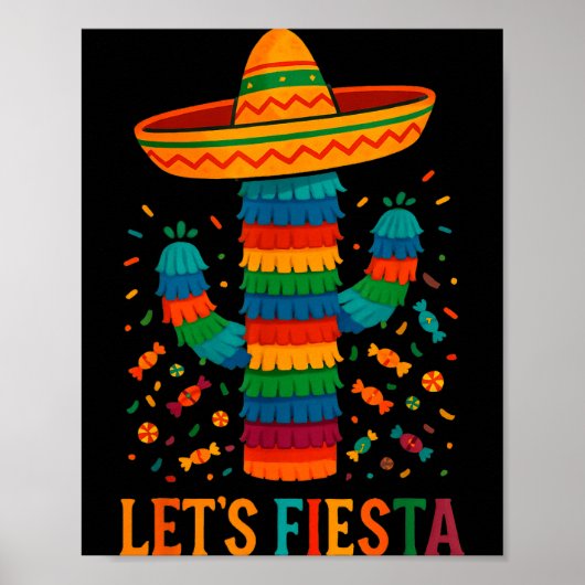 Cinco de mayo mexican cactus party funny letsCinco Poster (Vorne)