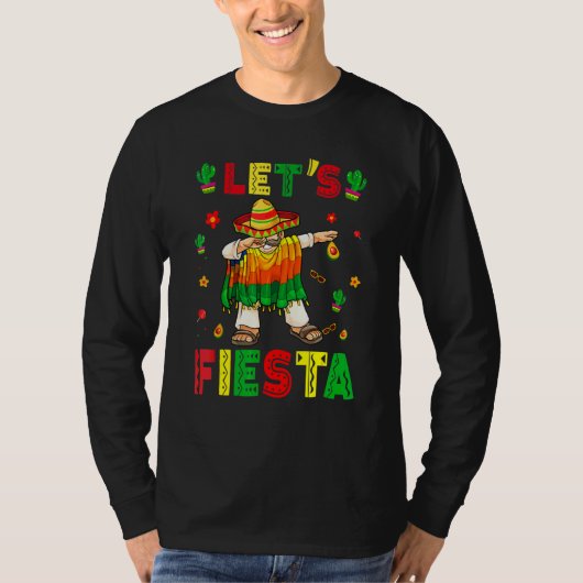 Cinco De Mayo Mexican Dabbing Mexican Poncho Let's T-Shirt (Vorderseite)